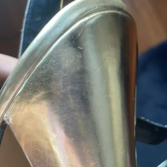 STEVE MADDEN GOLD METALLIC SLING BACK HIGH HEEL WOMEN'S PEP TOE SHOES SIZE 7 M - Picture 12 of 15